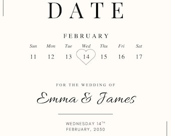 Minimalist Save the Date Template | Editable Wedding Announcement | Digital Download