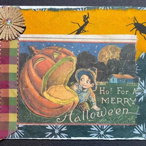 HO! for Halloween greeting card-pumpkin greeting card-vintage Halloween art greeting card