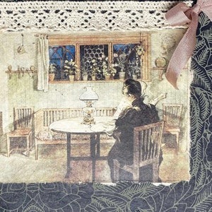 Heimatszene Herzerwärmende Grußkarte Carl Larsson Kunstbild-Heimatszene Muttertagskarte-Carl Larsson Kunstkarte-handgemachte künstlerische Karte