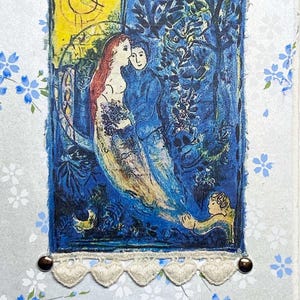 Biglietto di auguri ispirato all'arte di Chagall-Biglietto di auguri di coppia di Chagall-
