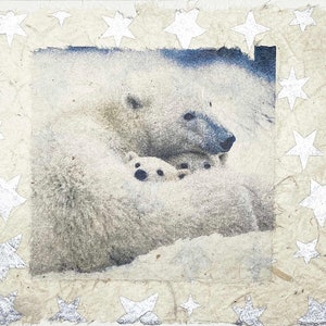 Polar bear family Christmas card-Winter wildlife Christmas greeting card