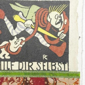 Austrian art movement art card-greeting card with humorous message-Don't let bravery get in the way of punching someone in the face card