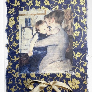 Tarjeta hecha a mano - Tarjeta artística especial para mamá - Tarjeta de felicitación para madre e hijo - Tarjeta de diseño artístico de Carl Larsson