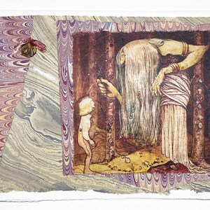 Carte de voeux-John Bauer Troll Herb art carte de voeux-carte mère Troll-Into the Forest of the Trolls story card-4 x 6 carte de voeux artistique