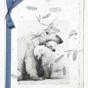 Polar Bear & Cubs Christmas Card - Winter Wildlife Greeting