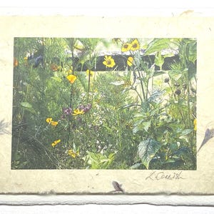 Cartão de felicitações de jardim de flores silvestres - cartão de felicitações de girassóis - cartão de jardim selvagem natural