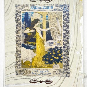Wenskaart parfumadvertentie-art-deco-advertentie voor parfumwenskaart
