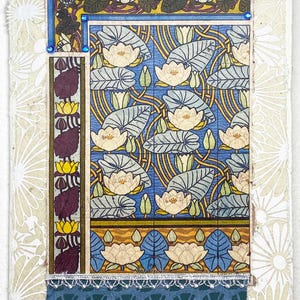 Biglietto di auguri con fiore di loto-biglietto di auguri con fiore-biglietto con fiore in stile art déco-biglietto con fiore di loto bianco