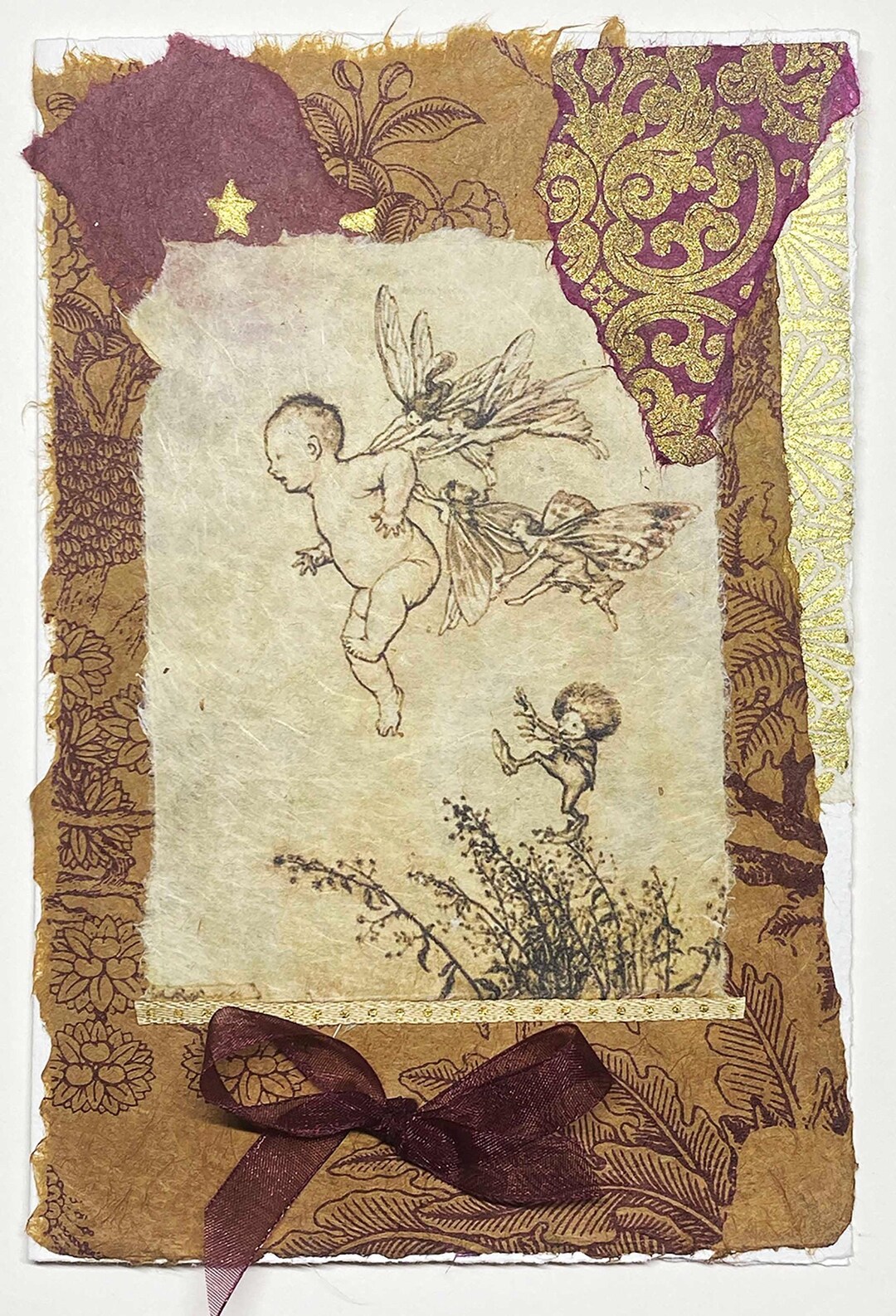 Baby and Fairies Handmade Greeting Card-arthur Rackham Illustrated Baby ...