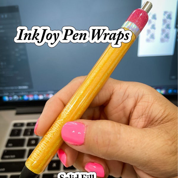 PENCIL Wrap for Epoxy Glitter Pens for Waterslide, Stickers, Clear Cast Decal PNG Digital Download
