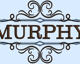 INSTANT DOWNLOAD Decorative Scroll Font FRAME embroidery design