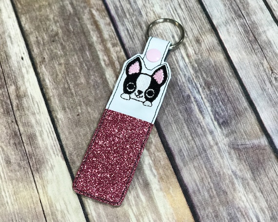 Instant Download  In-the-hoop Boston Terrier PUPPY LIP BALM Holder embroidery design