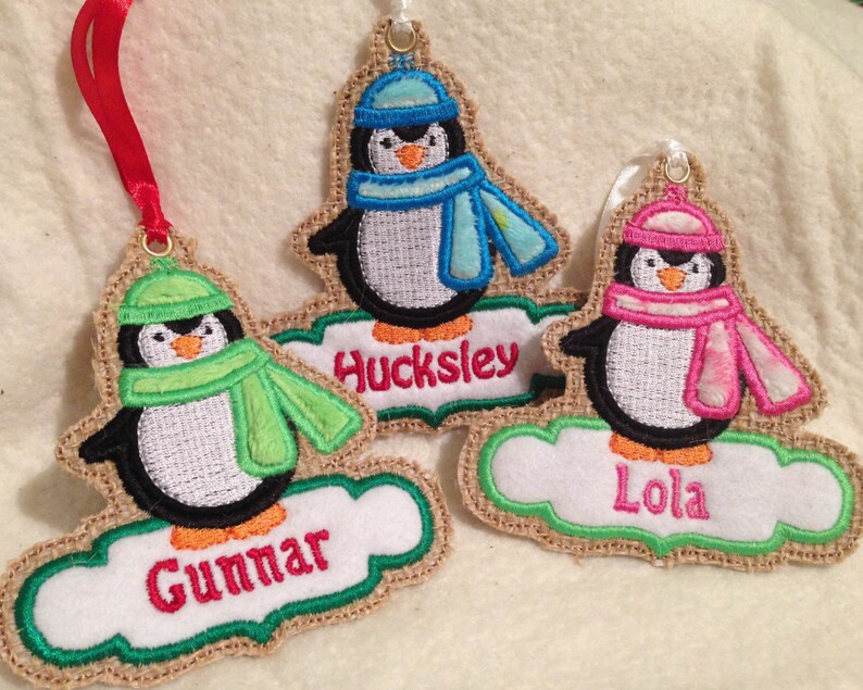 INSTANT DOWNLOAD In-the-hoop PENGUIN Christmas Tree Ornament/ - Etsy