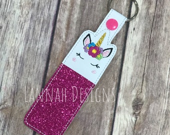 Instant Download  In-the-hoop UNICORN LIP BALM Holder  embroidery design