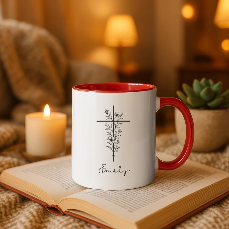 Personalized Christian Coffee Mug, Powered By Jesus And Coffee, Religious Gift For Women, Custom Bible Verse Cup, Faith Gift For Her imagen 11