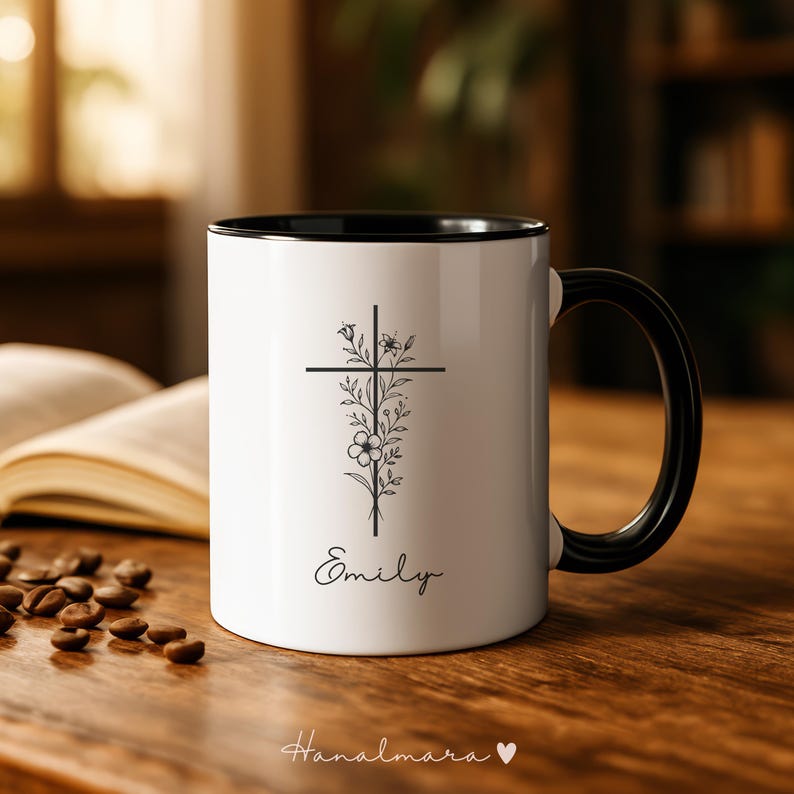 Personalized Christian Coffee Mug, Powered By Jesus And Coffee, Religious Gift For Women, Custom Bible Verse Cup, Faith Gift For Her imagen 9