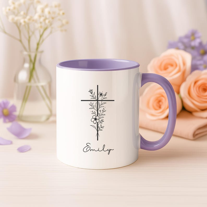 Personalized Christian Coffee Mug, Powered By Jesus And Coffee, Religious Gift For Women, Custom Bible Verse Cup, Faith Gift For Her imagen 8