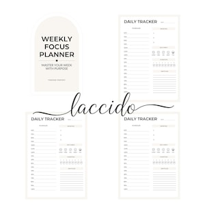 Weekly Focus Planner 2025, 2026, 2027, Digital Daily Planner, Digital Journal, Digital Goodnotes Template, Weekly, Daily Planner, Notability