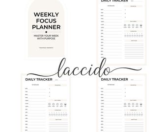 Weekly Focus Planner 2025-2027, Digital Daily Journal (Goodnotes, Notability)