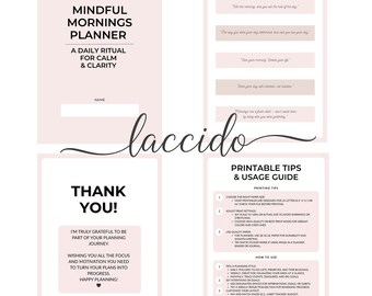 Mindful Mornings Digital Planner, Self-Care Journal (Goodnotes, Notability)