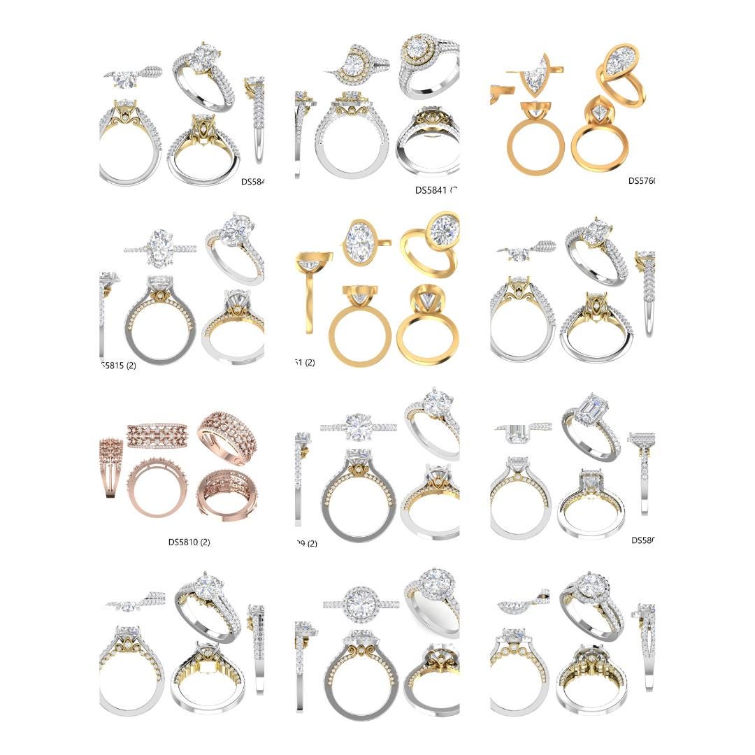 Regular Ring Models 12 Rings Ring CAD Design Collection | Luxury Jewelry Ring Models ...