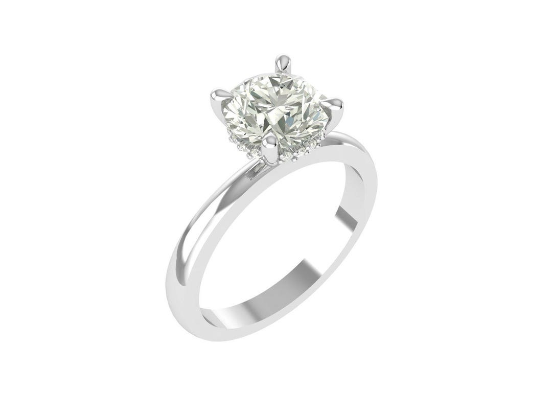 Round Diamond Solitaire Engagement Ring CAD Design | 6 Prong Classic ...