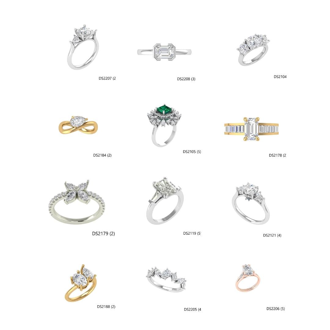 12 Rings Ring CAD Design Bundle | Luxury Jewelry Rings | Professional ...