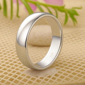 Sterling Silver Comfort Fit Band Ring - Unisex Minimalist Wedding Band