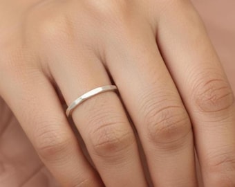 Minimalist Sterling Silver Band Ring: Dainty Stacking Jewelry