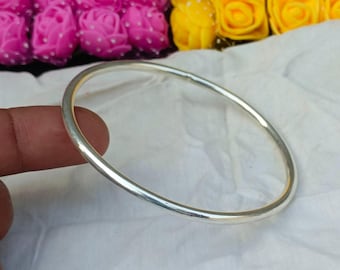 925 Sterling Silver Bangle, Minimalist Stacking Bracelet