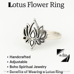 Sterling Silver Lotus Ring, Begin Again Lotus Flower Ring, Yoga Ring, Mother Daughter Ring, Birthday Gift from Mom, Renewal Inspiration Gift