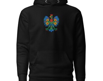 Polsk folkkonst möter streetwear – Broderad Polska Eagle-luvtröja