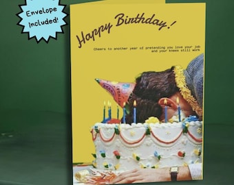 Tarjeta de cumpleaños sarcástica y divertida: ¡Salud por otro año!