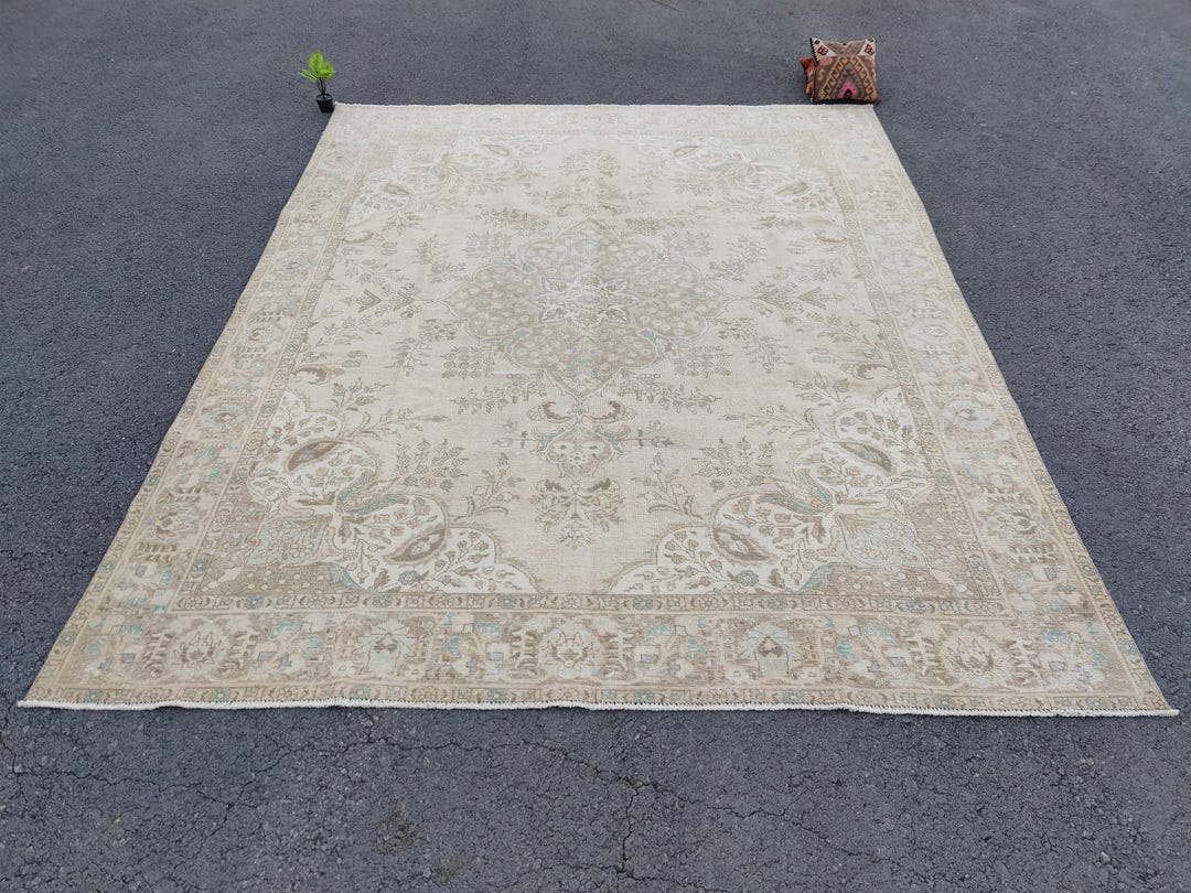 10x12 Neutral Persian Rug: Beige Hand Woven Turkish Rugs - Etsy