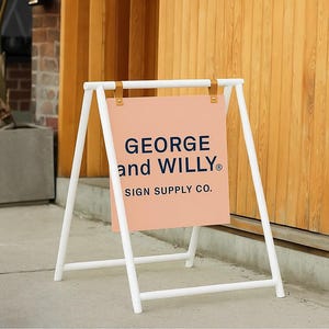 Custom Storefront Sidewalk Sign - Sidewalk A-Frame Sign - Outdoor Blade Cafe Display - Swinging Sandwich Sign - Shop Front Frame Signage