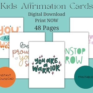 48 Kids Positive Affirmations Printable | Instant Download