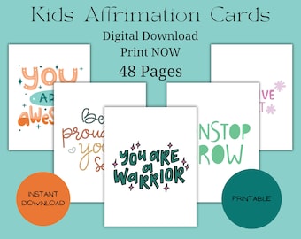 48 Kids Positive Affirmations Printable | Instant Download