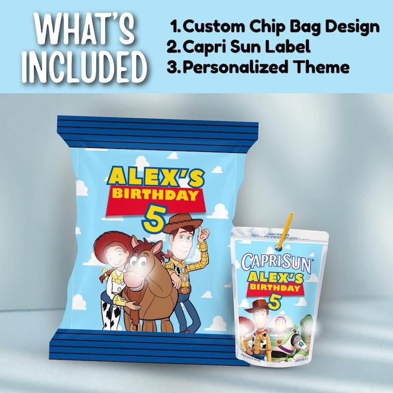 Custom Chip Bag & Capri Sun Labels | Personalized Birthday Party Favors ...