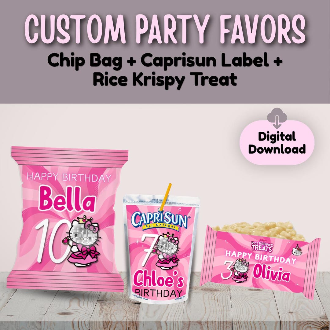 Personalized Birthday Party Favor Labels | Custom Chip Bag Capri Sun ...