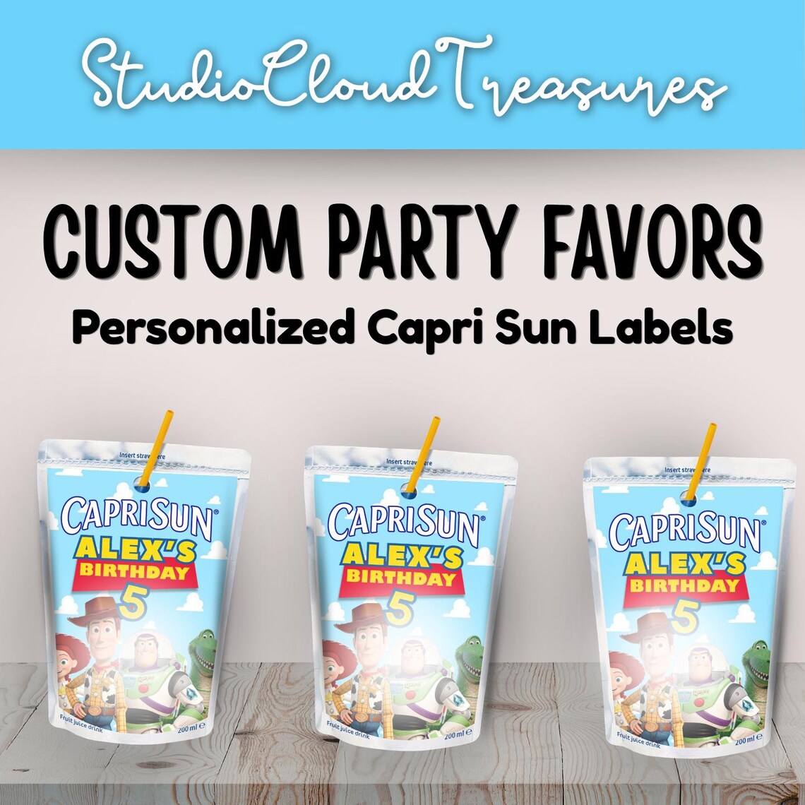 Labels F Sun Custom Chip Bag & Capri Sun Labels | Personalized Birthday Party Favors ...