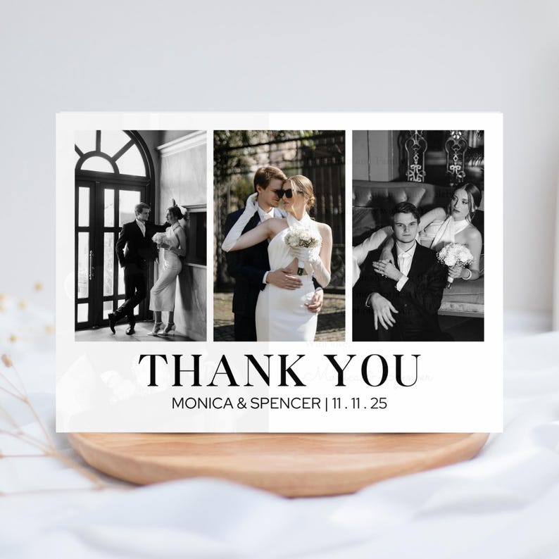 Editable Wedding Thank You Card Template | Canva Photo Card (5x7 ...