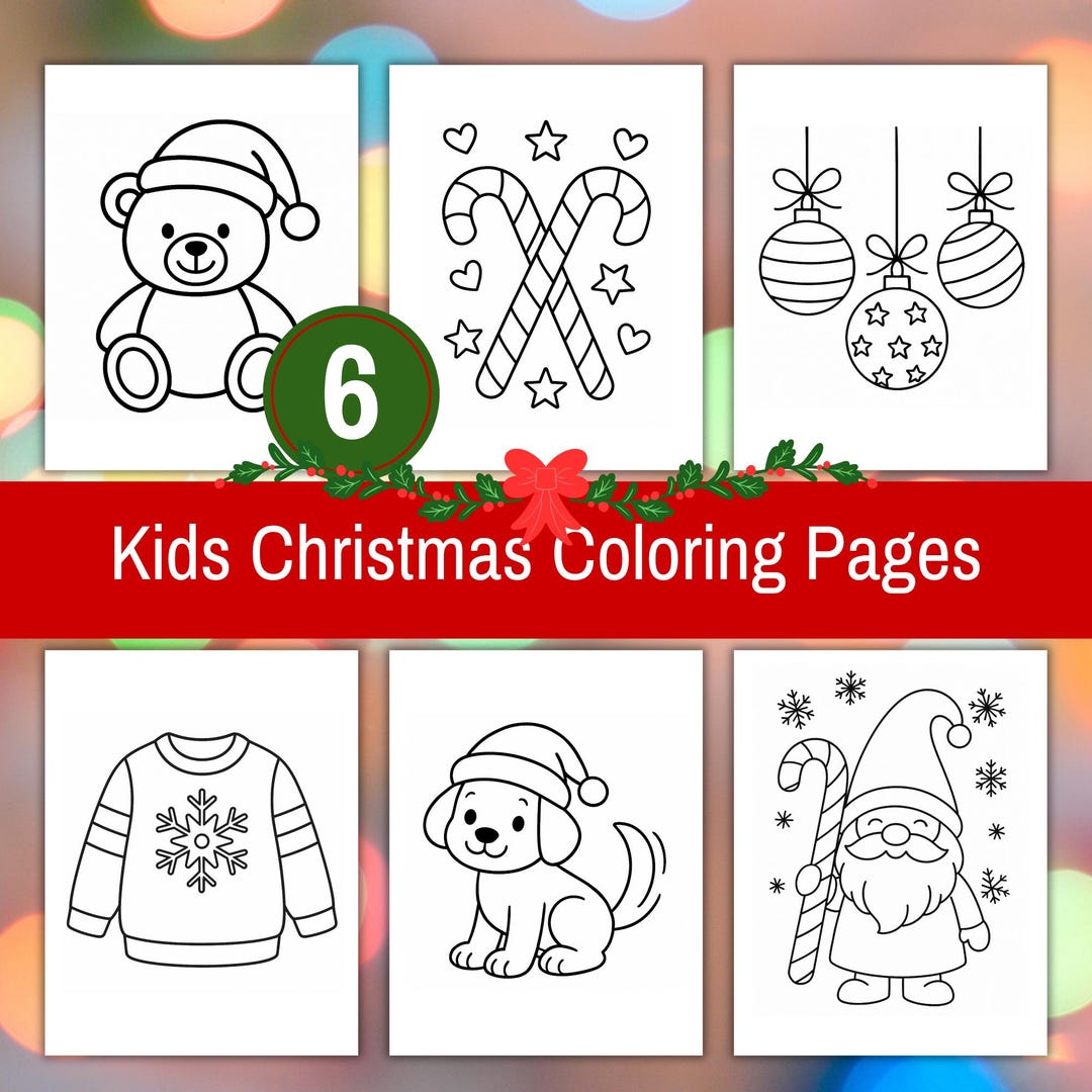 Christmas Coloring Pages for Kids | 6-page Holiday Coloring Bundle ...