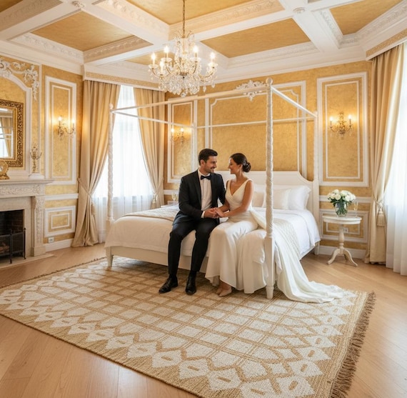 Handmade Somaik Jute Durrie Rug: Natural Cream, 5x8 ft