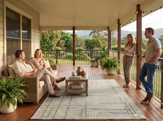 Hand Tufted Rug: Modern High-Low Pile