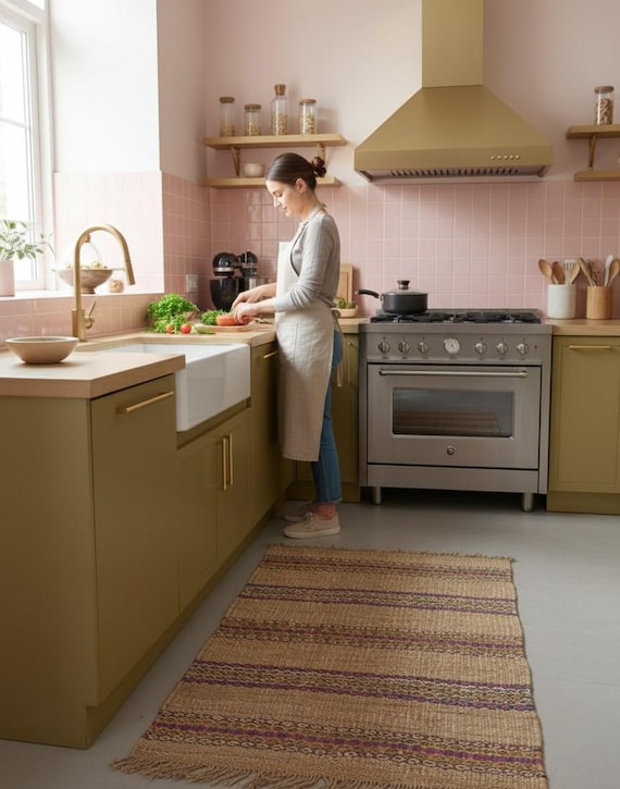 Handmade Jute Rug: Modern Durrie Design