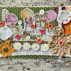Holly Hobby Textile Scrap Pack: Vintage Fabric for Junk Journals, Slow Stitch, Mixed Media immagine 1