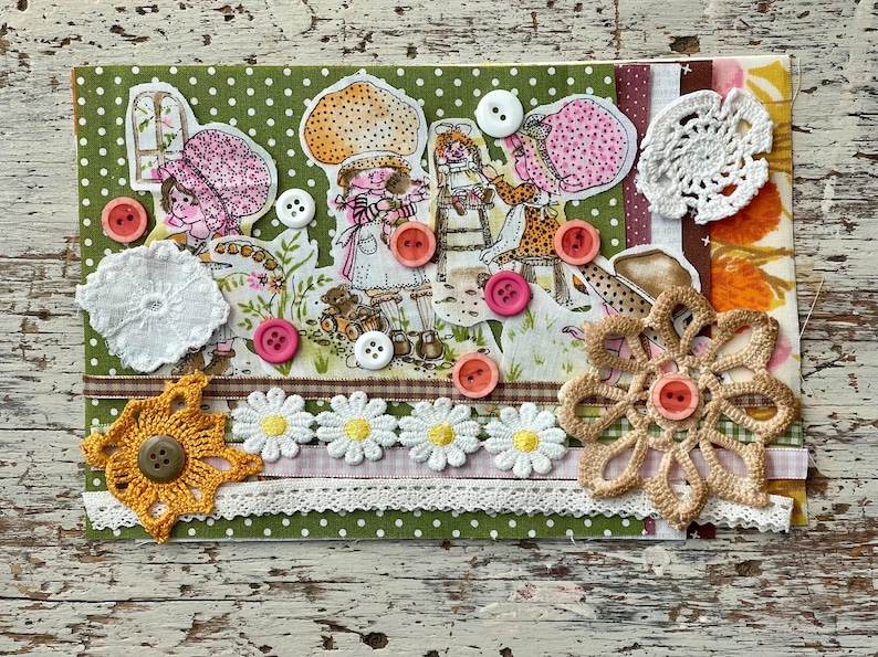 Holly Hobby Textile Scrap Pack: Vintage Fabric for Junk Journals, Slow Stitch, Mixed Media immagine 1