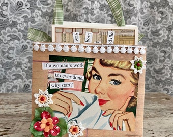 Snarky Notecards Stationery Greeting Cards: If A Woman’s Work Is Never Done, Why Start?