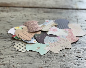 Whale tail punched tabs 25 count assortment for page tabs, tag toppers, dividers, envelope closures