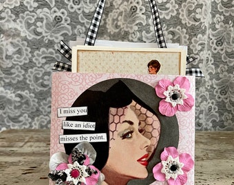 Snarky Notecards Stationery Greeting Cards: I Miss You Like an Idiot Misses The Point